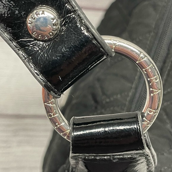 Vera Bradley Black Quilted Microfiber Shoulder Bag with Patented Leather Strap - Picture 6 of 14